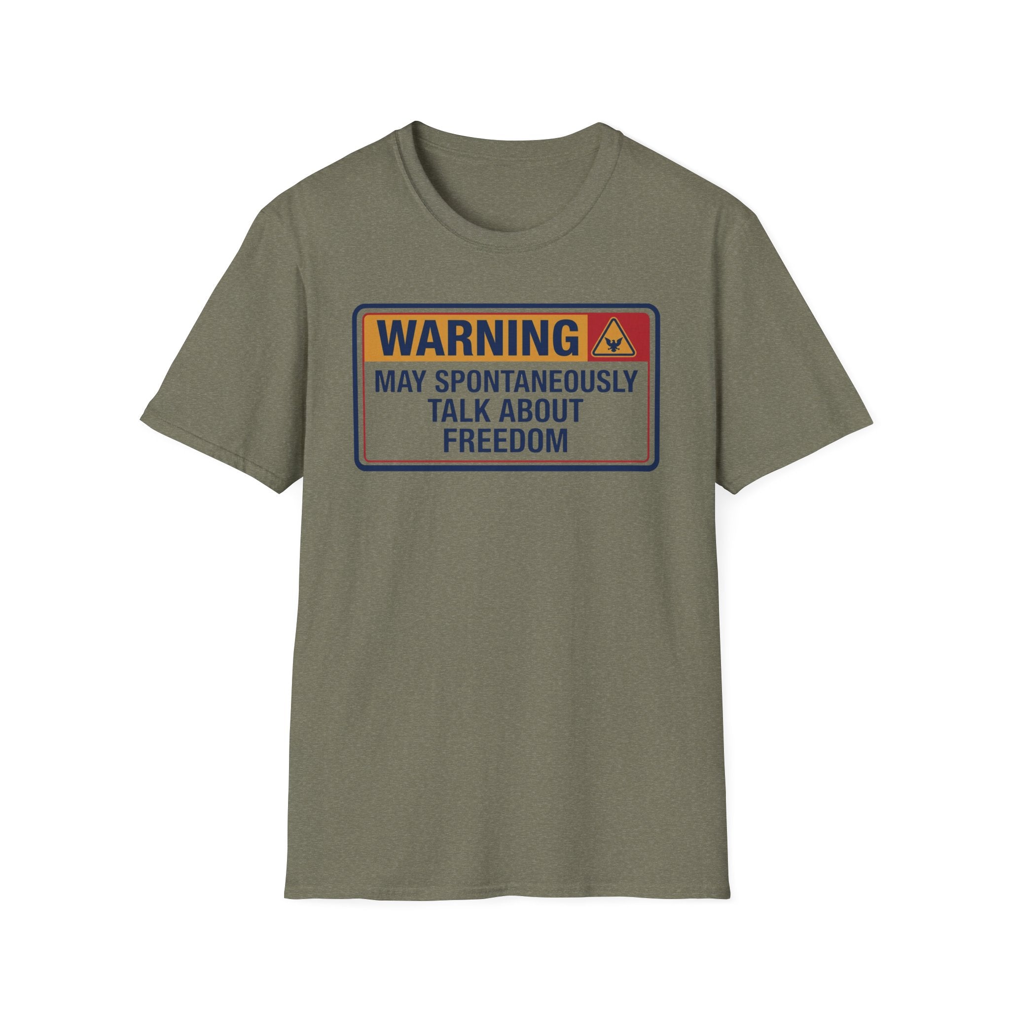 "WARNING: May Spontaneously Talk About Freedom" Graphic T-shirt