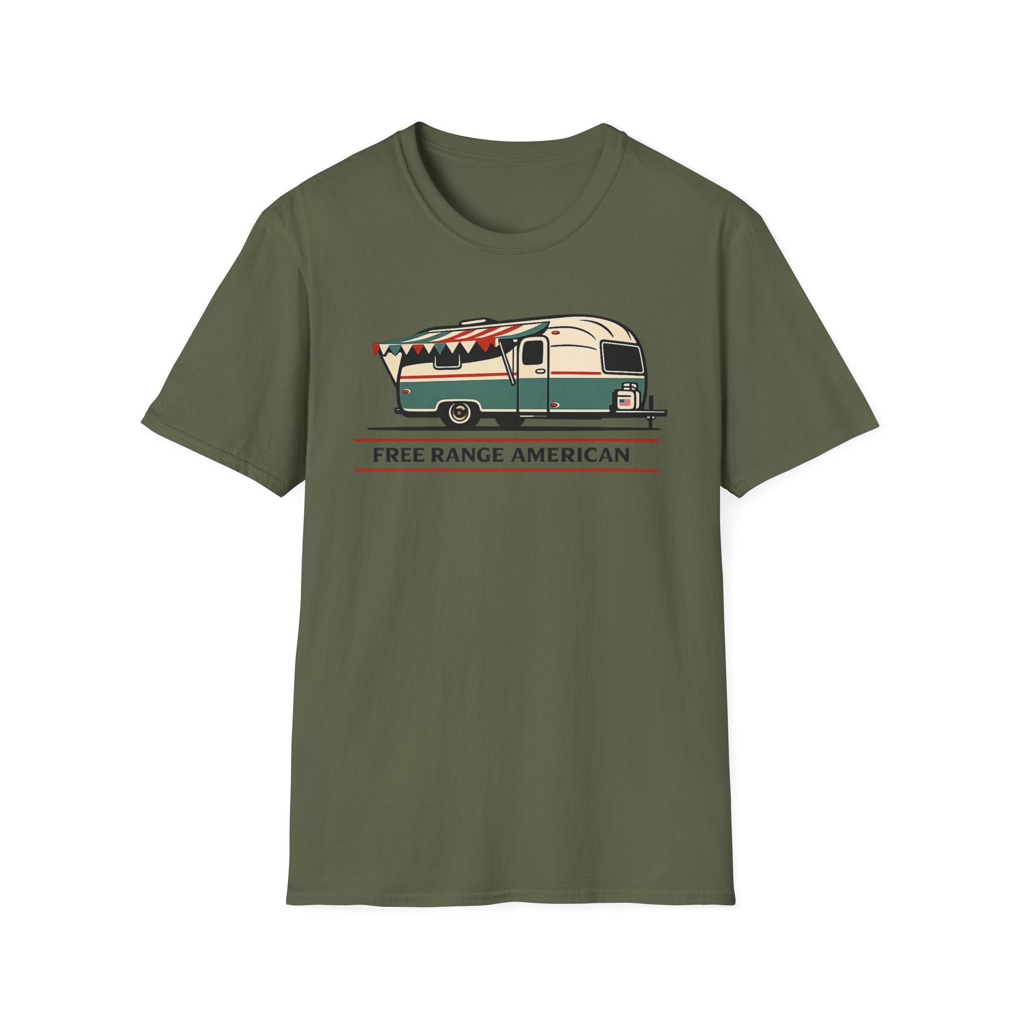 "Free Range American" Retro RV T-Shirt