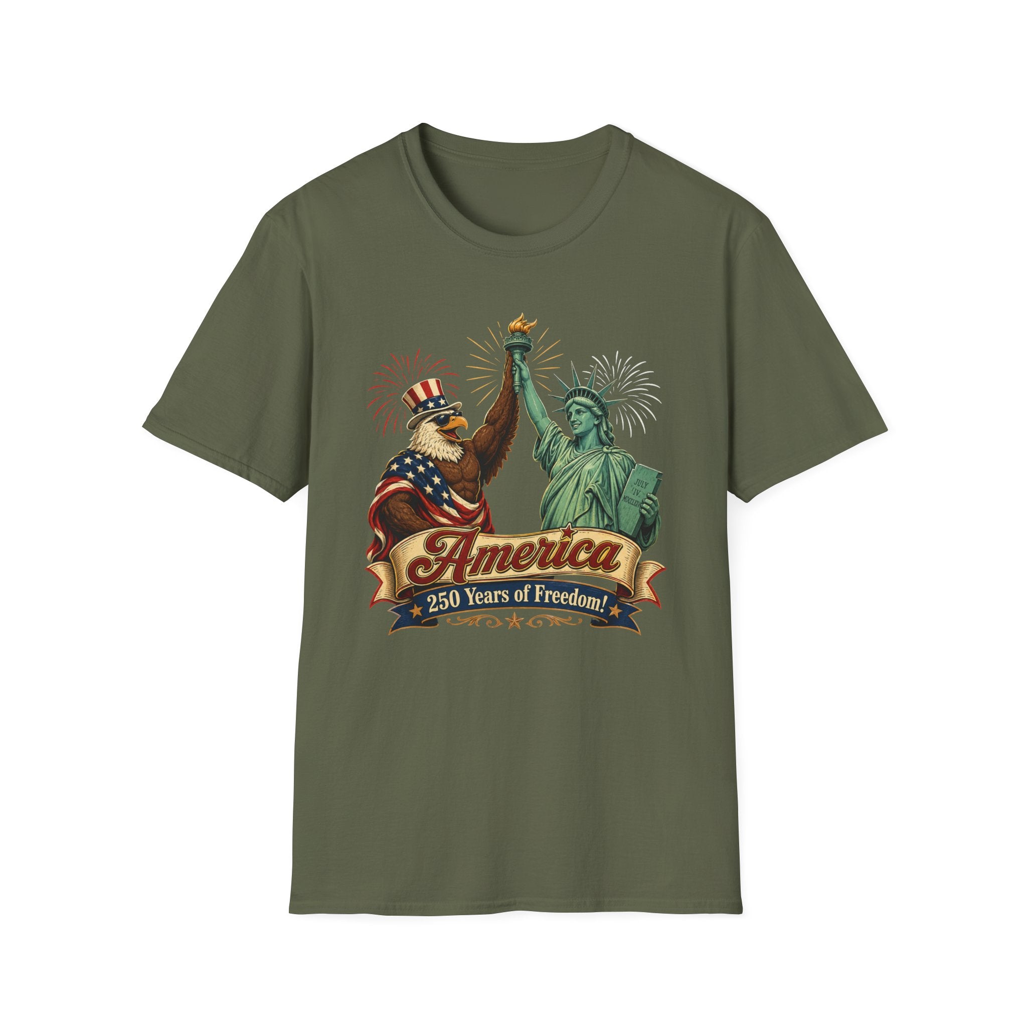 250 Years of Freedom T-Shirt — Patriotic Statue of Liberty & Eagle Tee