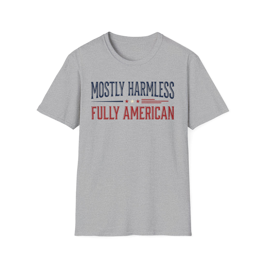 "Mostly Harmless, Fully American" T‑Shirt