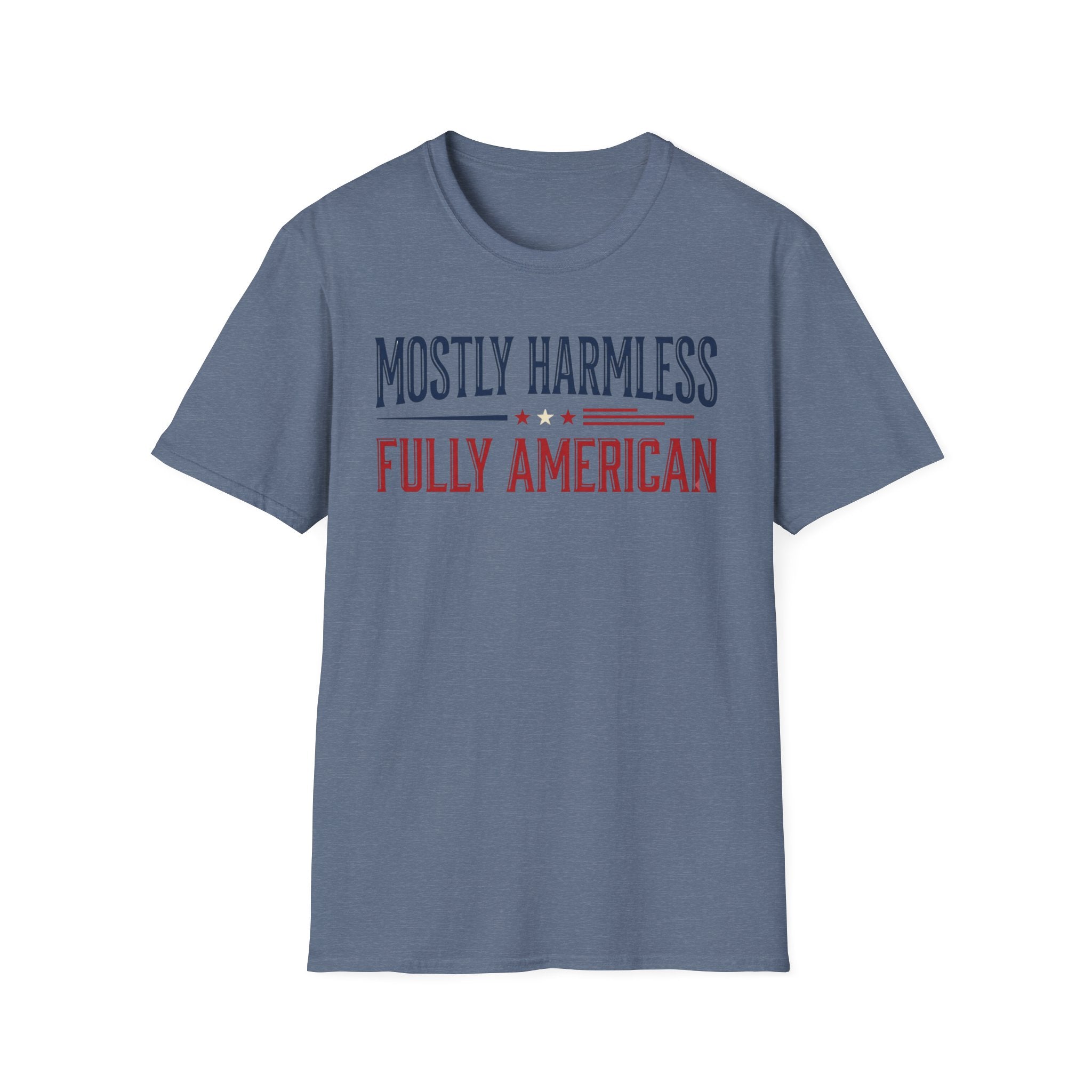 "Mostly Harmless, Fully American" T‑Shirt