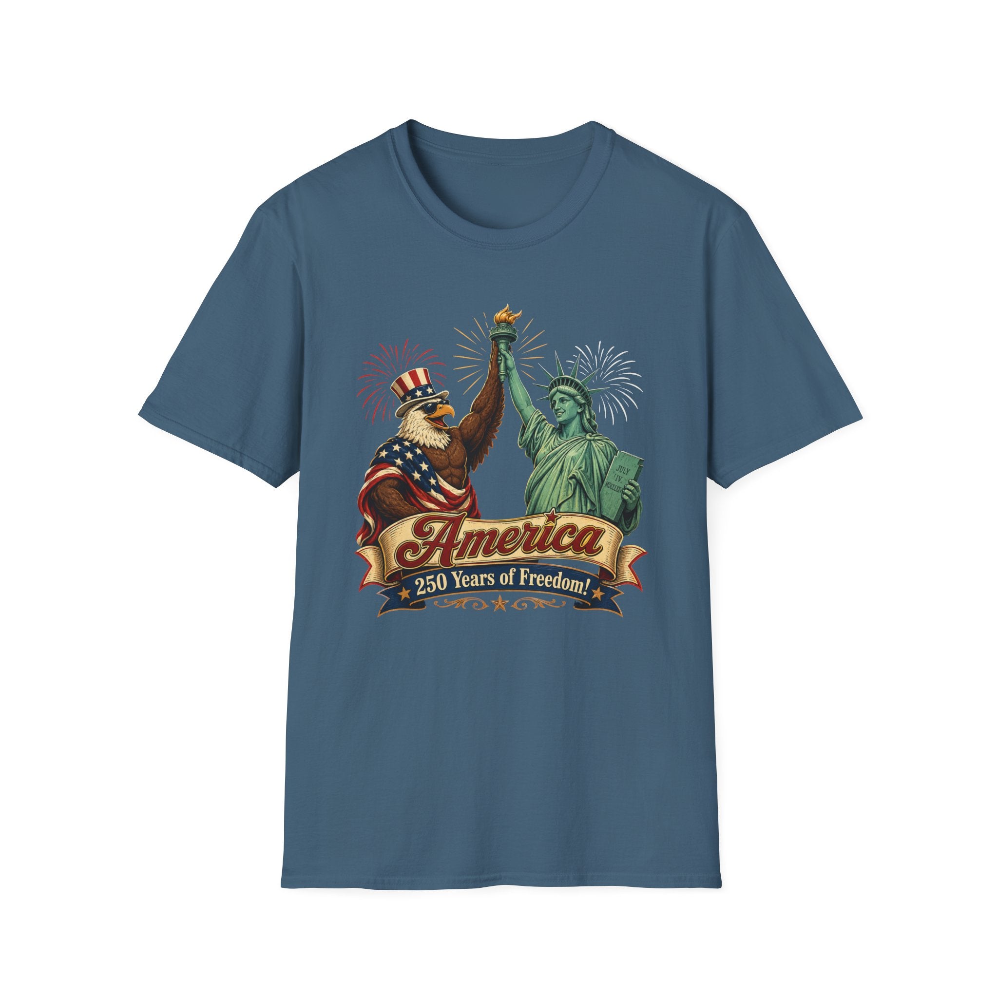 250 Years of Freedom T-Shirt — Patriotic Statue of Liberty & Eagle Tee