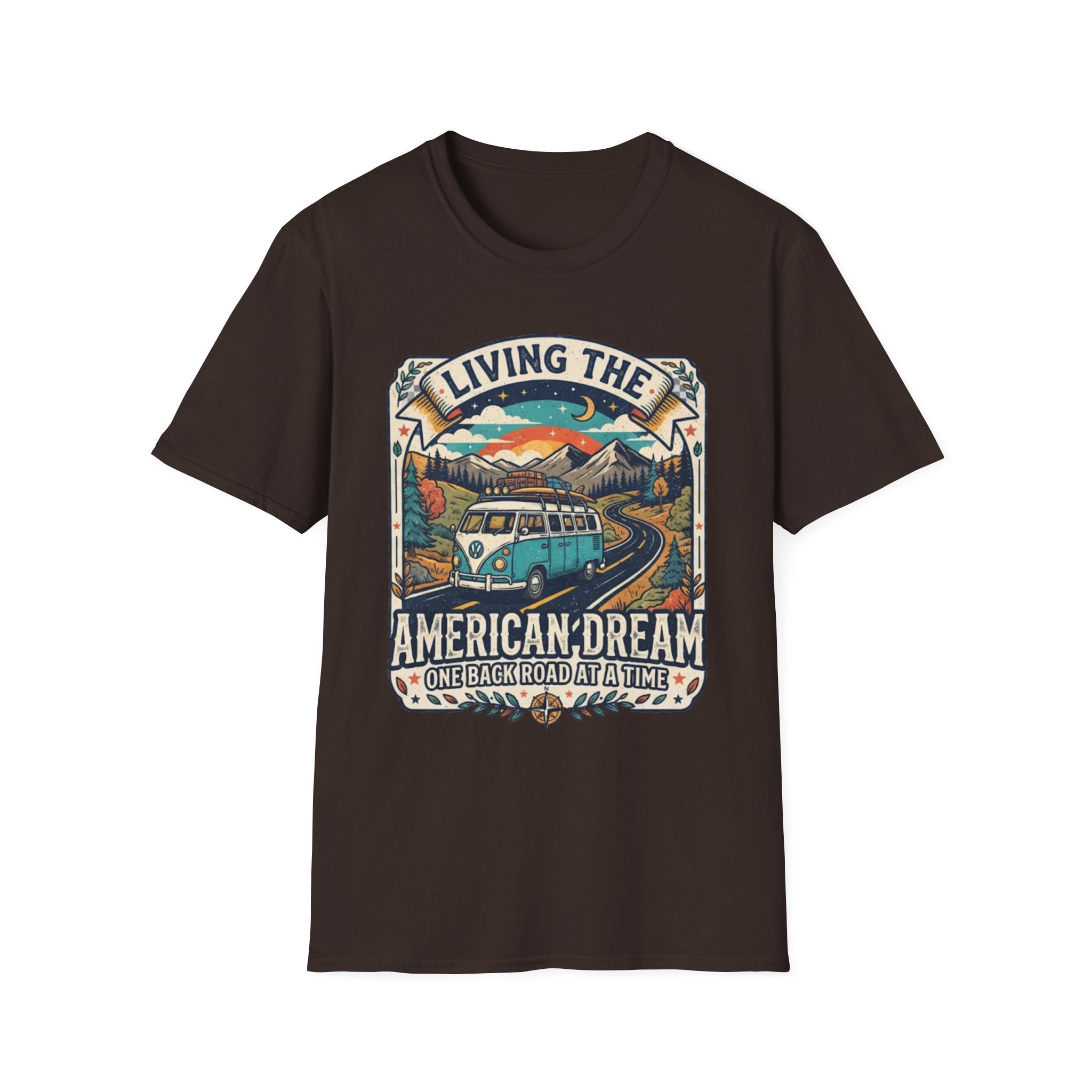 "Living the American Dream" Retro Camper Van T-Shirt