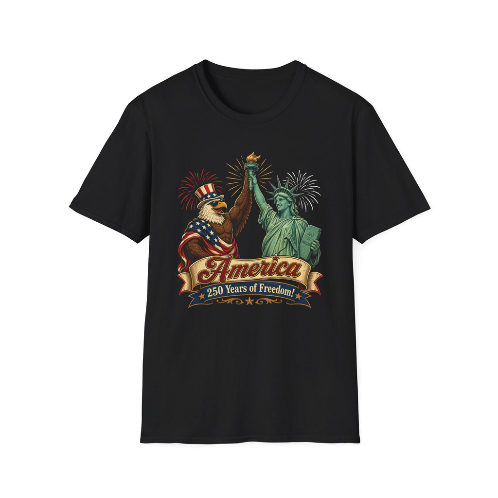 250 Years of Freedom T-Shirt — Patriotic Statue of Liberty & Eagle Tee