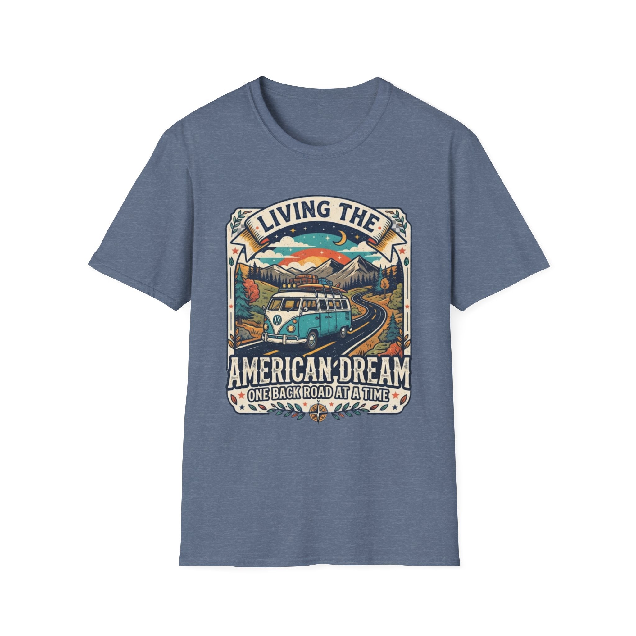 "Living the American Dream" Retro Camper Van T-Shirt