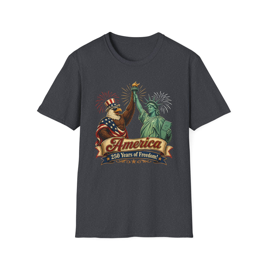 250 Years of Freedom T-Shirt — Patriotic Statue of Liberty & Eagle Tee