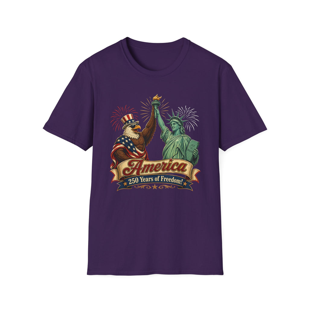 250 Years of Freedom T-Shirt — Patriotic Statue of Liberty & Eagle Tee