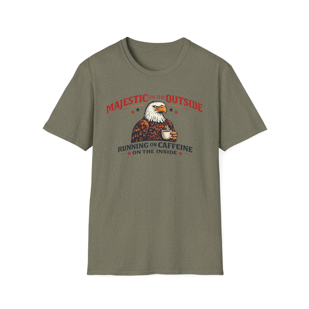 "Running on Caffeine on the Inside" Eagle T-Shirt