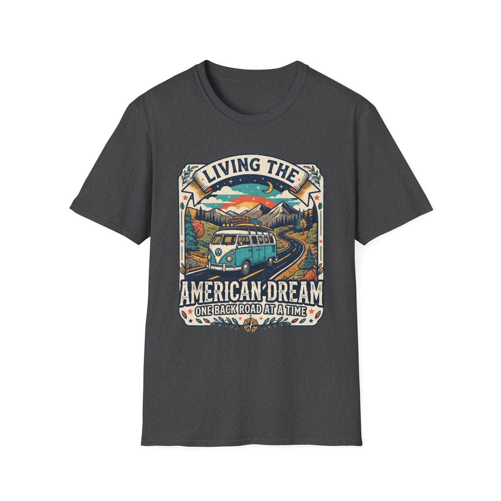 "Living the American Dream" Retro Camper Van T-Shirt