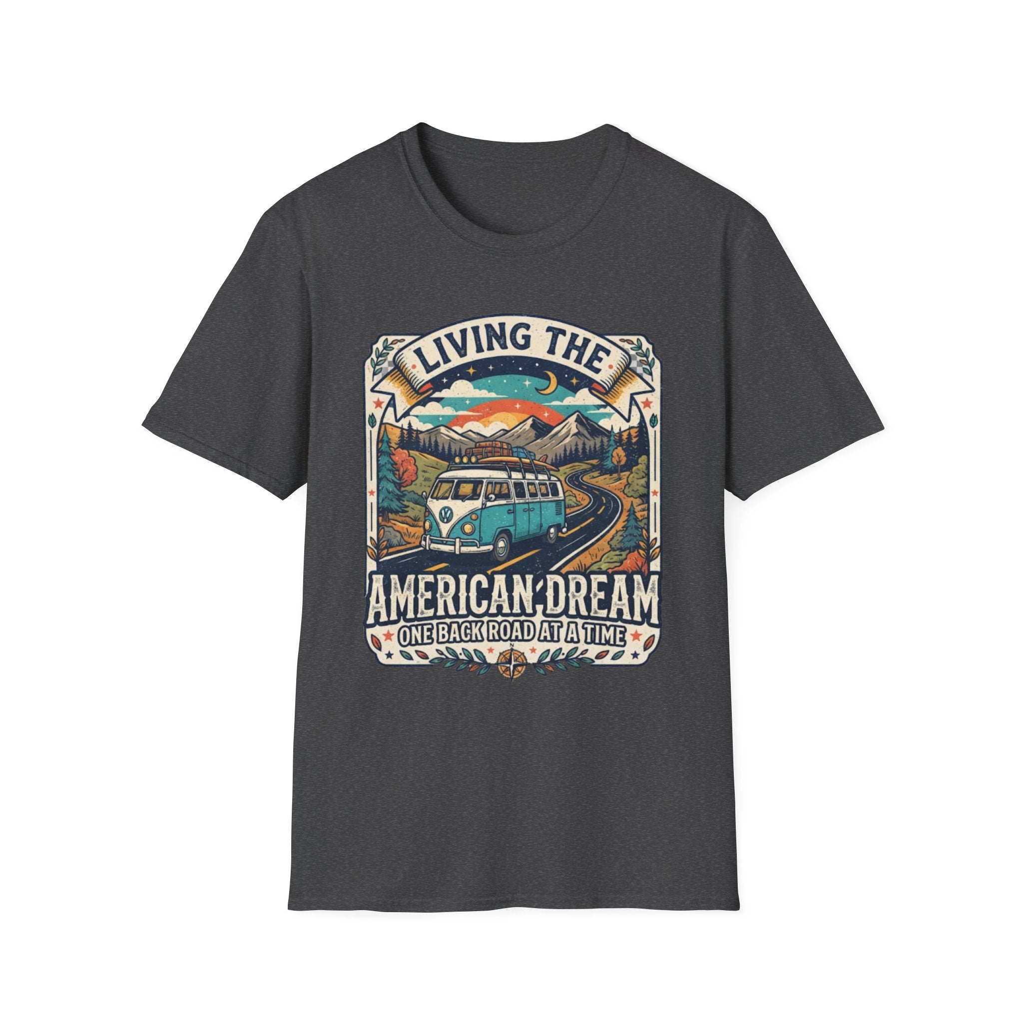 "Living the American Dream" Retro Camper Van T-Shirt