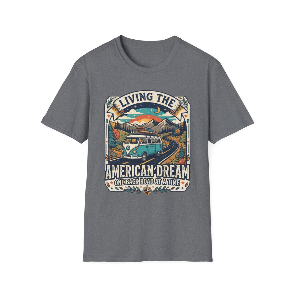 "Living the American Dream" Retro Camper Van T-Shirt