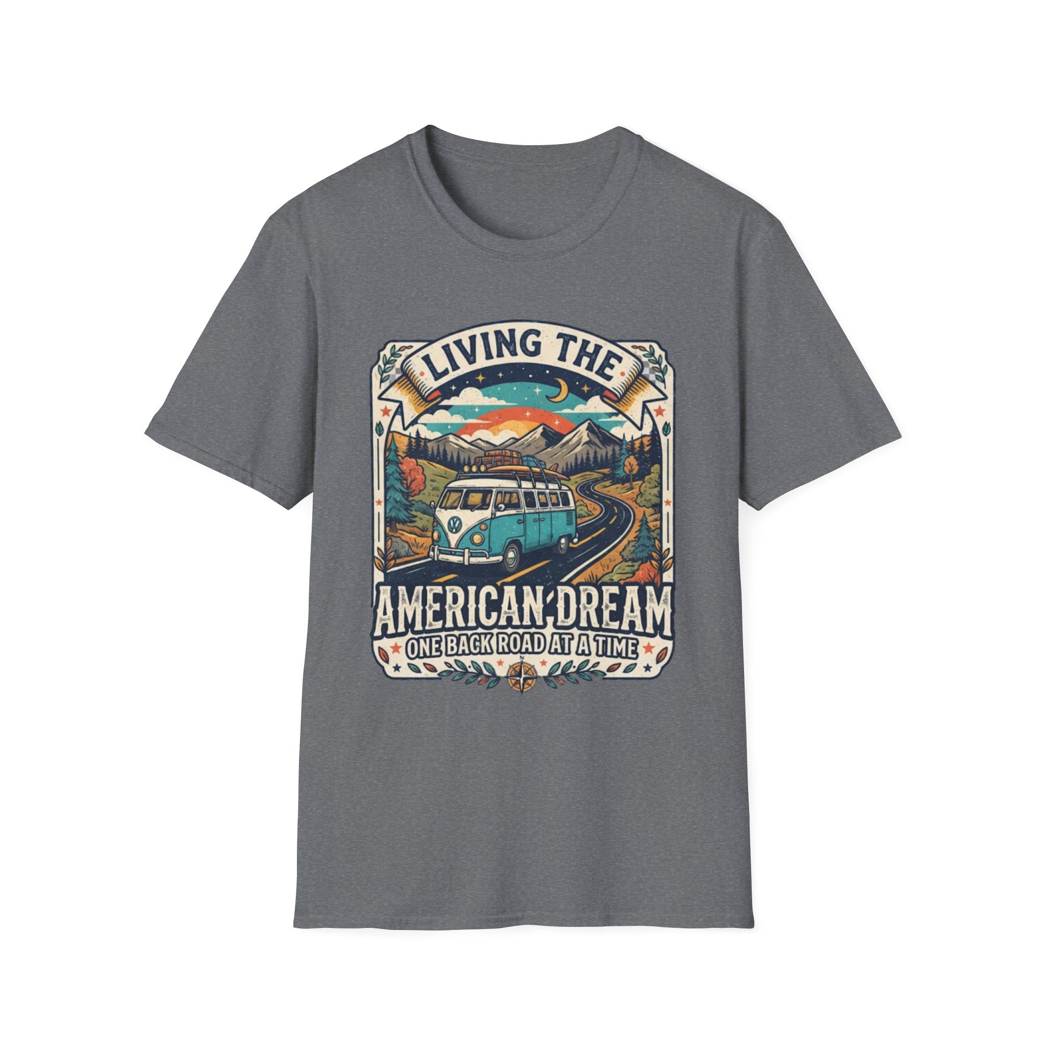 "Living the American Dream" Retro Camper Van T-Shirt