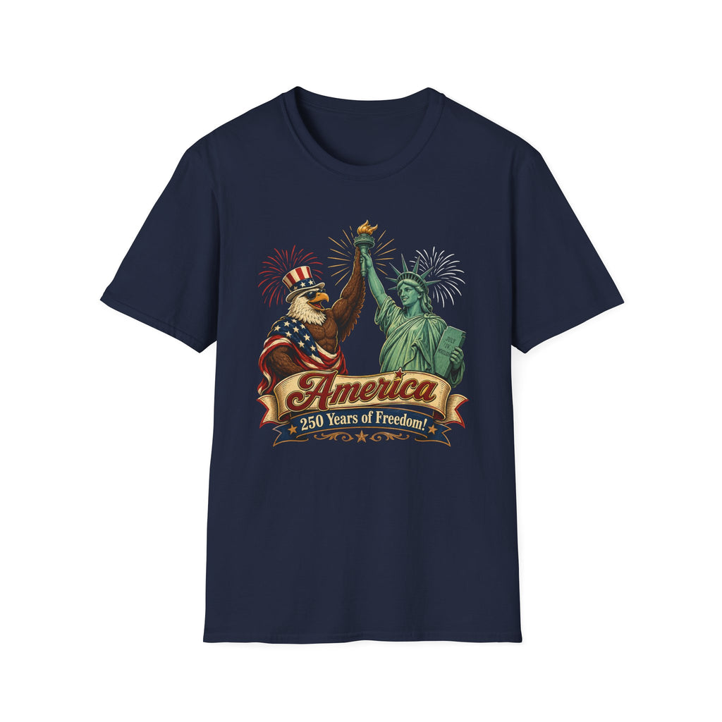 250 Years of Freedom T-Shirt — Patriotic Statue of Liberty & Eagle Tee