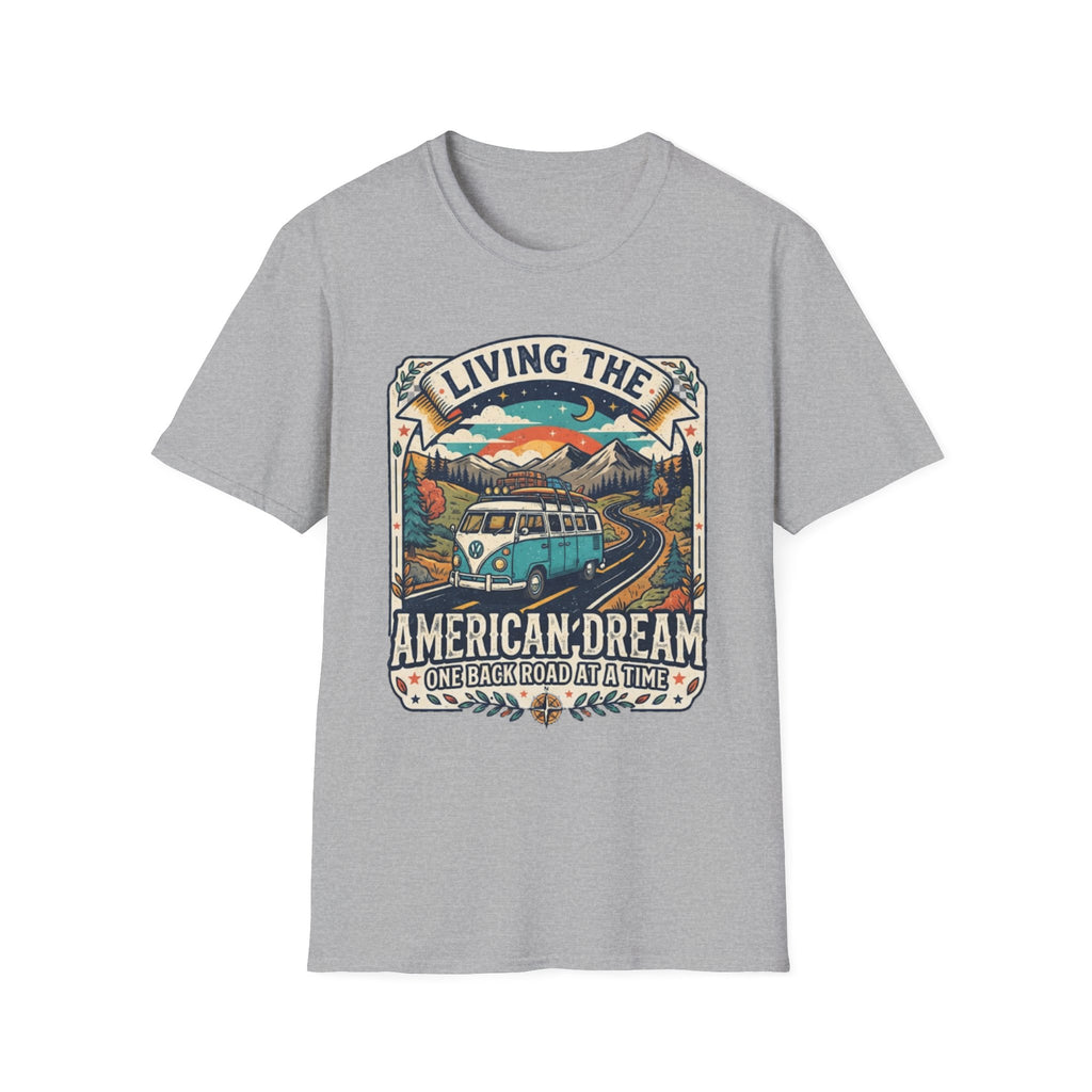 "Living the American Dream" Retro Camper Van T-Shirt