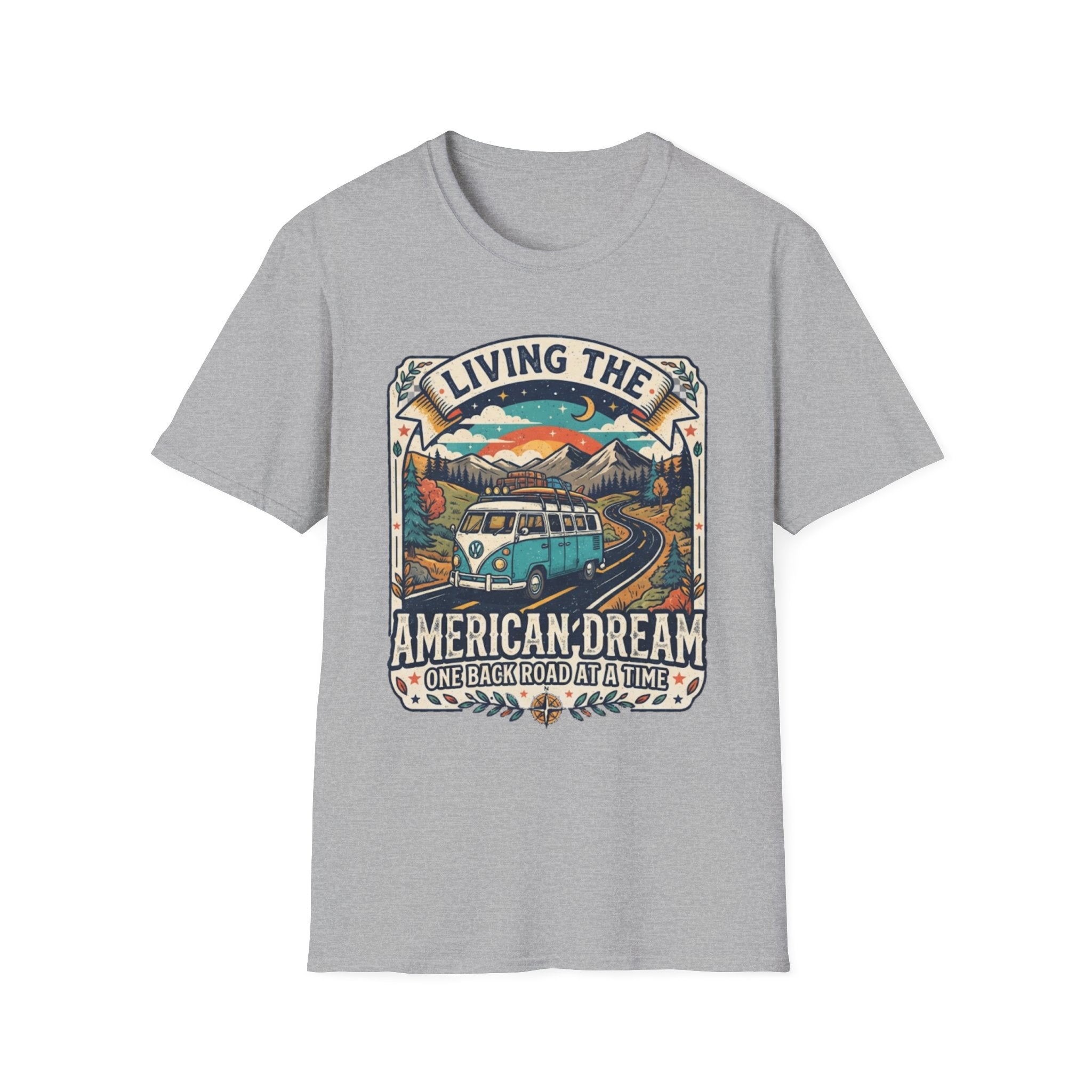 "Living the American Dream" Retro Camper Van T-Shirt